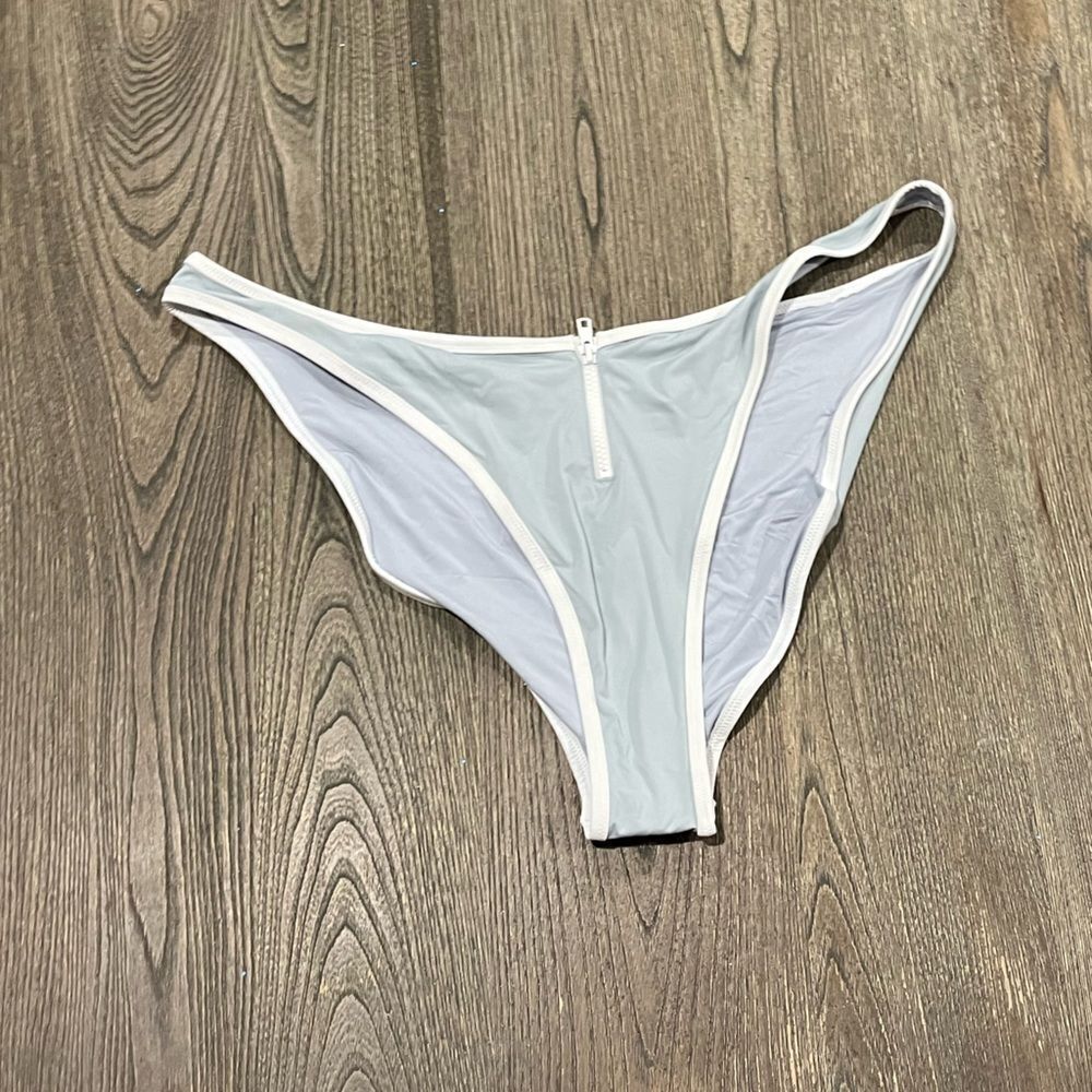 NWT Skims Sporty Zipper Swim Dipped Tanga Bottom Stretch Swimwear Pacific 4X